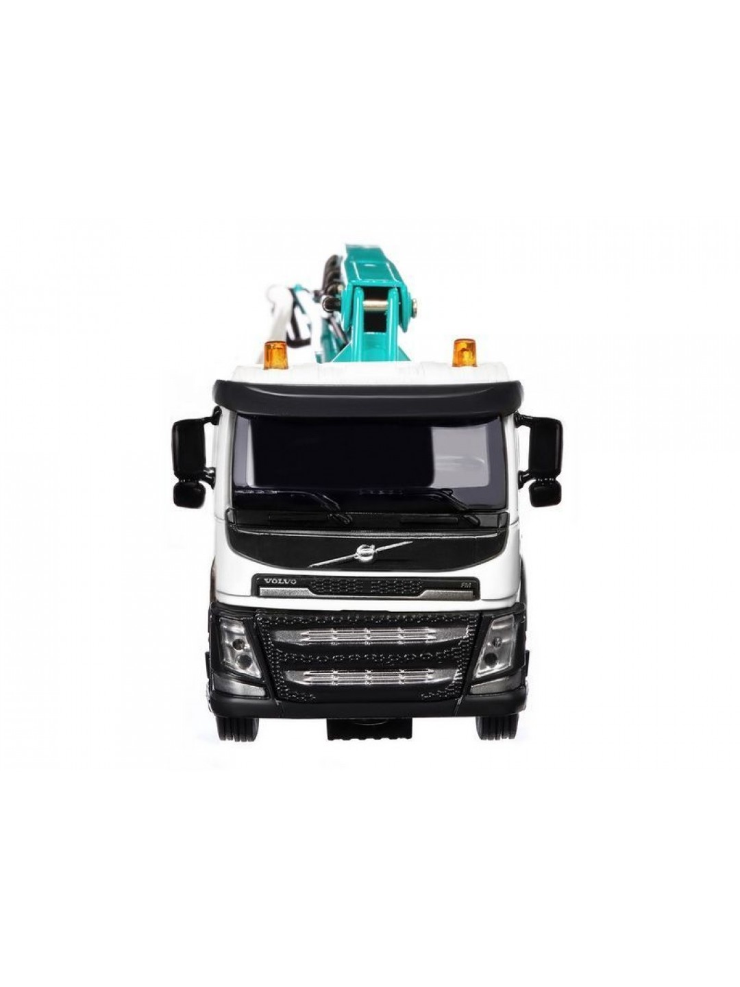 Машина "АВТОПАНОРАМА" Volvo бетононасос, белый, 1/50, свет, звук, в/к 28*14*10 см