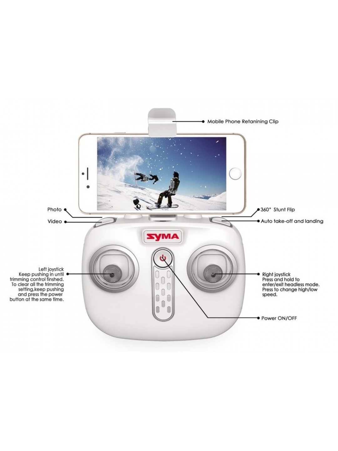 Р/У квадрокоптер Syma X22SW с FPV трансляцией Wi-Fi, 2.4G 6-AXIS  RTF