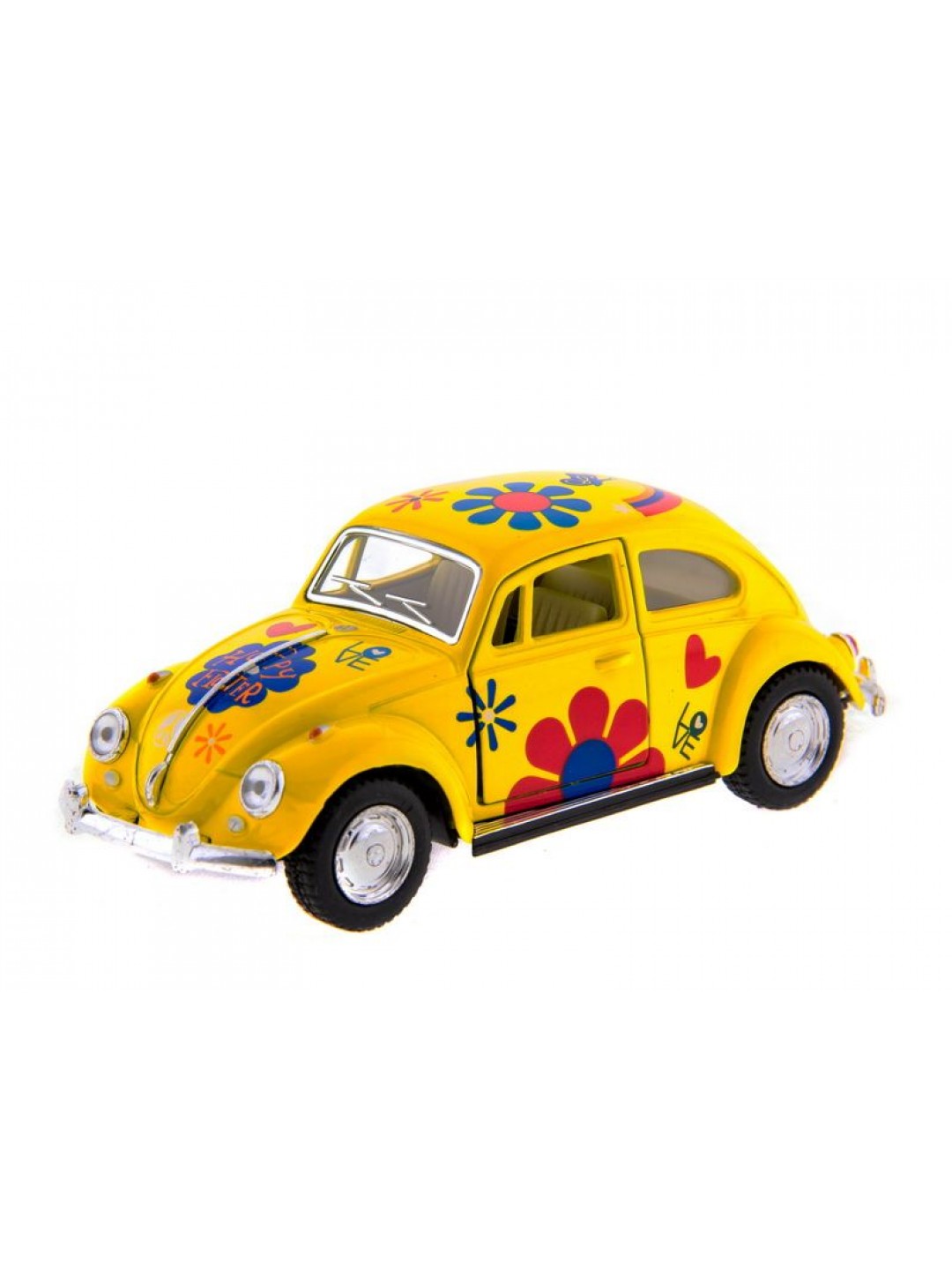 Машина Kinsmart 1967 Volkswagen Classical Beetle with printing инерция (1/12шт.) 1:32 б/к