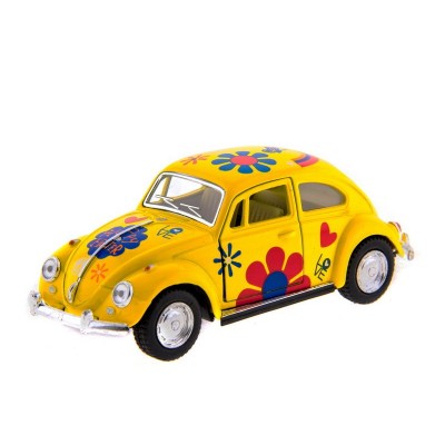 Машина Kinsmart 1967 Volkswagen Classical Beetle with printing инерция (1/12шт.) 1:32 б/к