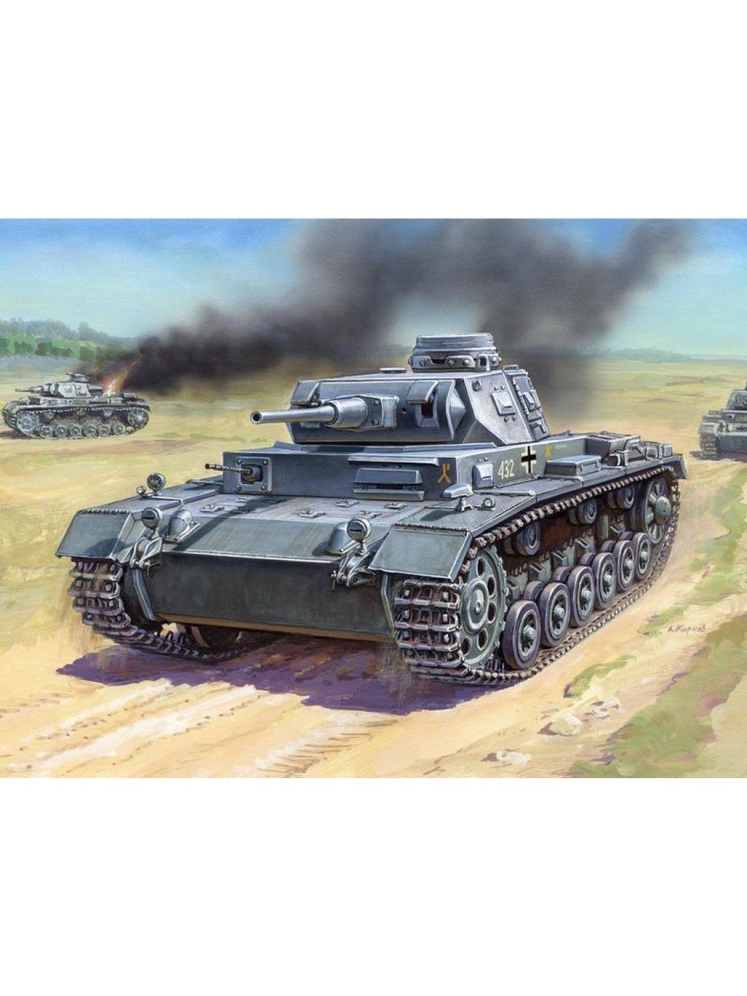Сборная модель ZVEZDA Немецкий средний танк T-III (F), 1/35