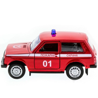 Машина "АВТОПАНОРАМА" инерц. ВАЗ 2121 1/50, в/к 12*7*5,5 см, красная