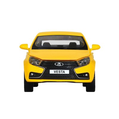 Машина "АВТОПАНОРАМА" Яндекс.Такси  LADA VESTA, желтый, 1/24, в/к 24,5*12,5*10,5 см