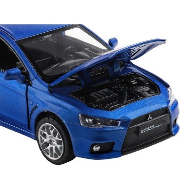 Машина "АВТОПАНОРАМА" Mitsubishi Lancer Evolution, синий, 1/32, свет, звук, в/к 17,5*12,5*6,5 см