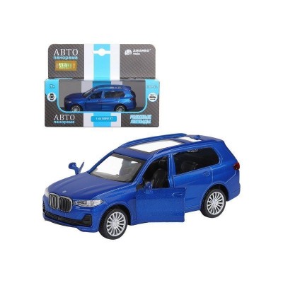 Машина "АВТОПАНОРАМА" BMW X7, синий, 1/44, инерция, в/к 17,5*12,5*6,5 см