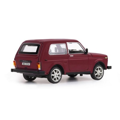 Машина "АВТОПАНОРАМА" ВАЗ 21214, 1/22, бордовый, инерция, в/к 24,5*12,5*10,5 см