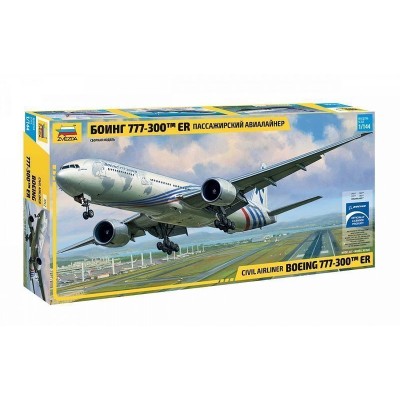 Сборная модель ZVEZDA Пассажирский авиалайнер Боинг 777-300 ER, 1/144