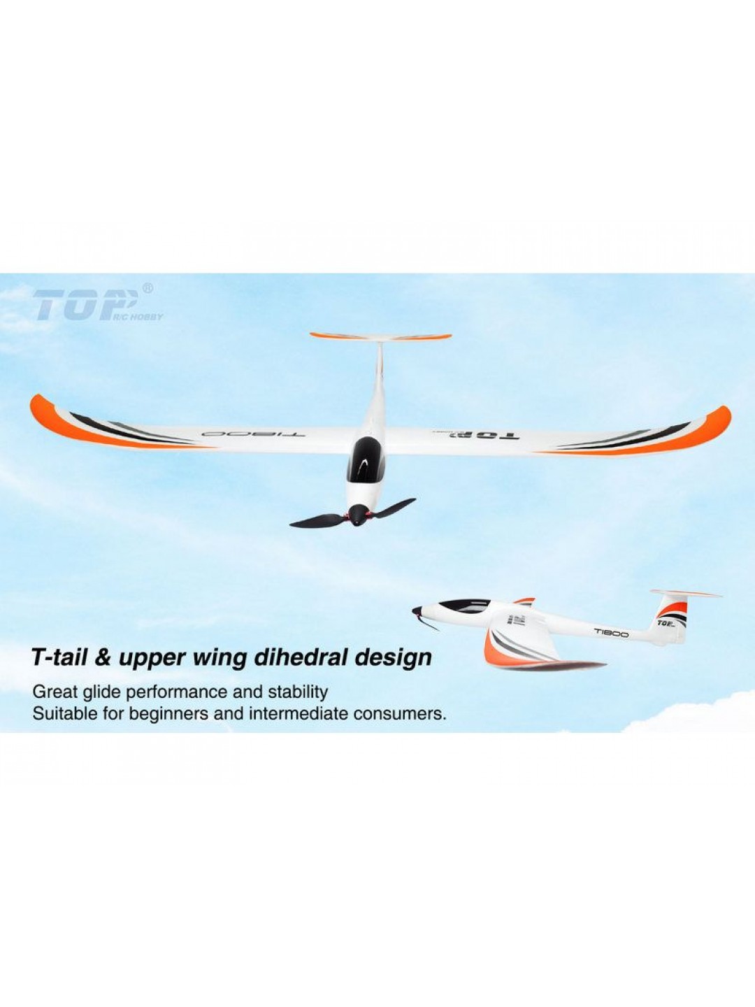Радиоуправляемый планер Top RC T1800 (Propeller Power System) 1800мм 2.4G 4-ch LiPo RTF