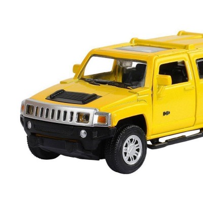 Машина "АВТОПАНОРАМА" Hummer H3, желтый, 1/43, инерция, в/к 17,5*12,5*6,5 см