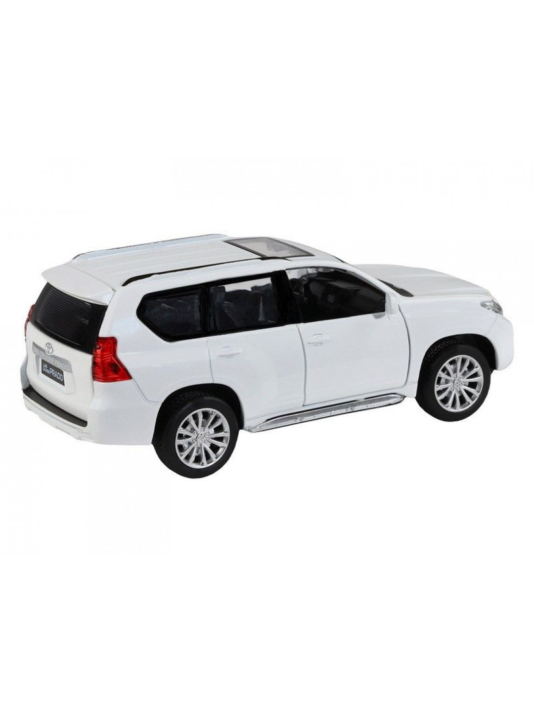Машина "АВТОПАНОРАМА" Land Cruiser Prado, белый, 1/32, свет, звук, инерция, в/к 17,5*13,5*9 см