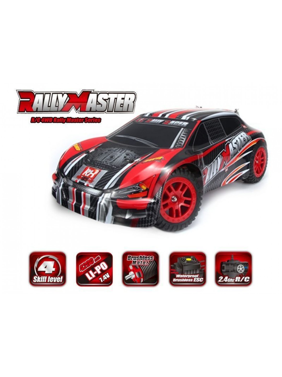 Радиоуправляемая шоссейка Remo Hobby Rally Master Brushless (красная) 4WD 2.4G 1/8 RTR