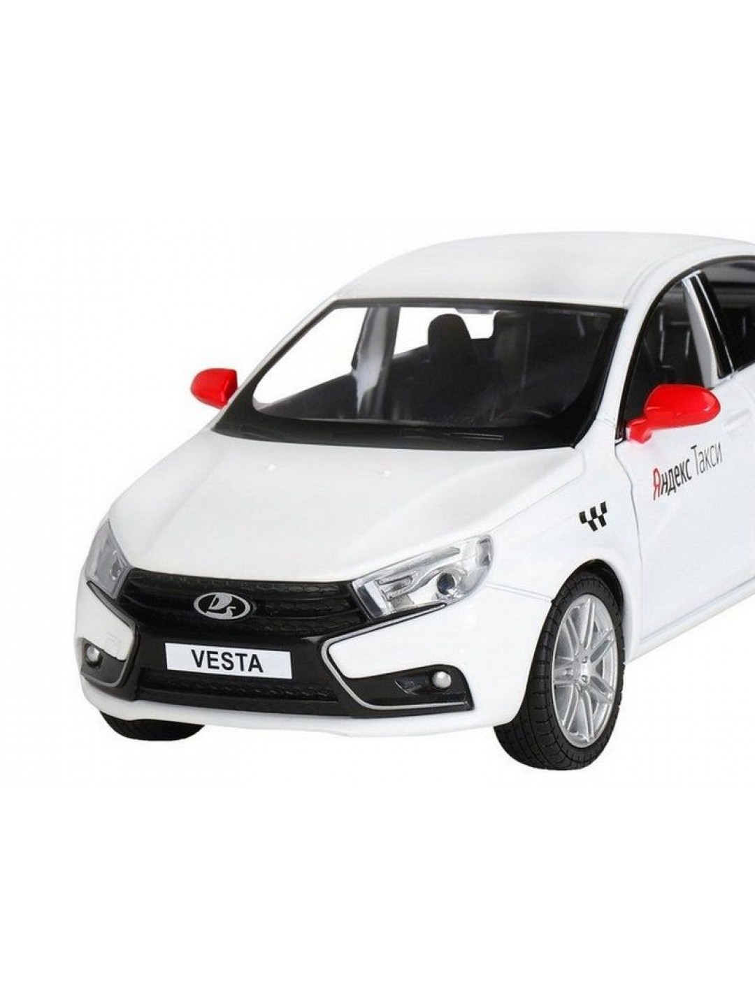 Машина "АВТОПАНОРАМА" Яндекс.Такси  LADA VESTA, белый, 1/24, в/к 24,5*12,5*10,5 см