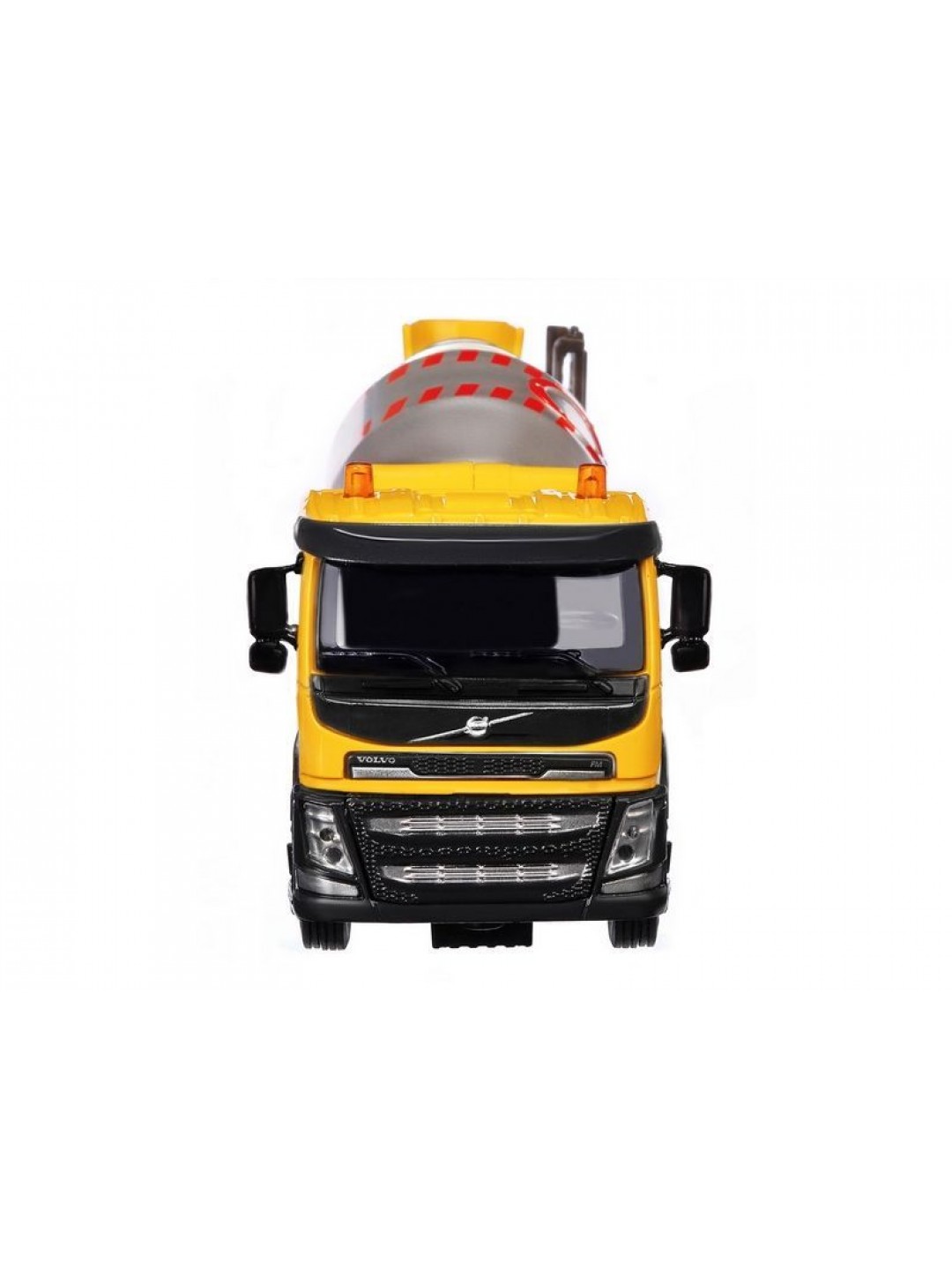 Машина "АВТОПАНОРАМА" Volvo бетономешалка, желтый, 1/50, свет, звук, в/к 28*14*10 см