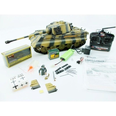 Р/У танк Torro King Tiger (башня Henschel) 1/16 2.4G, ВВ-пушка, деревянная коробка