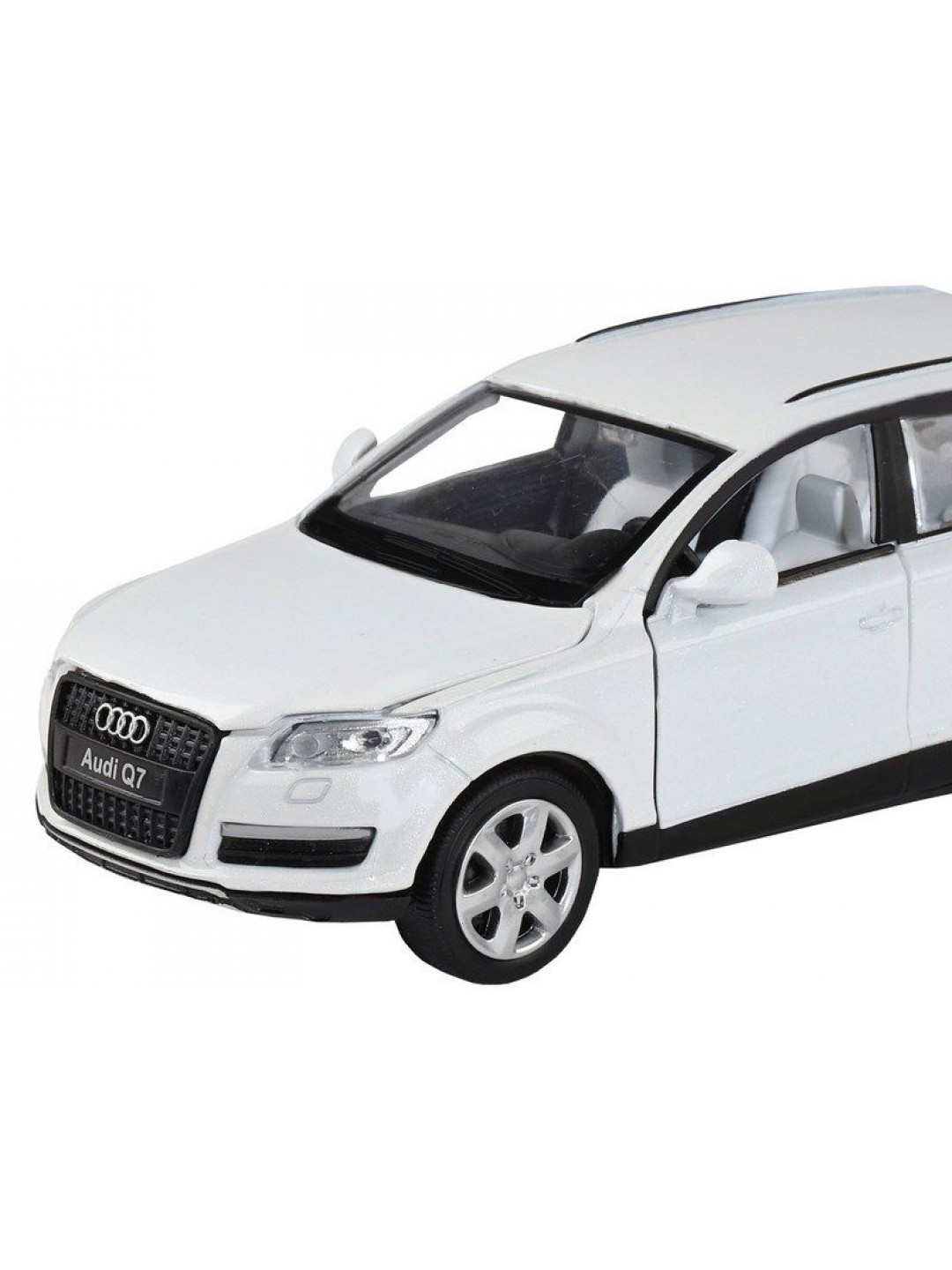 Машина "АВТОПАНОРАМА" Audi Q7, белый, 1/32, свет, звук, инерция, в/к 17,5*13,5*9 см