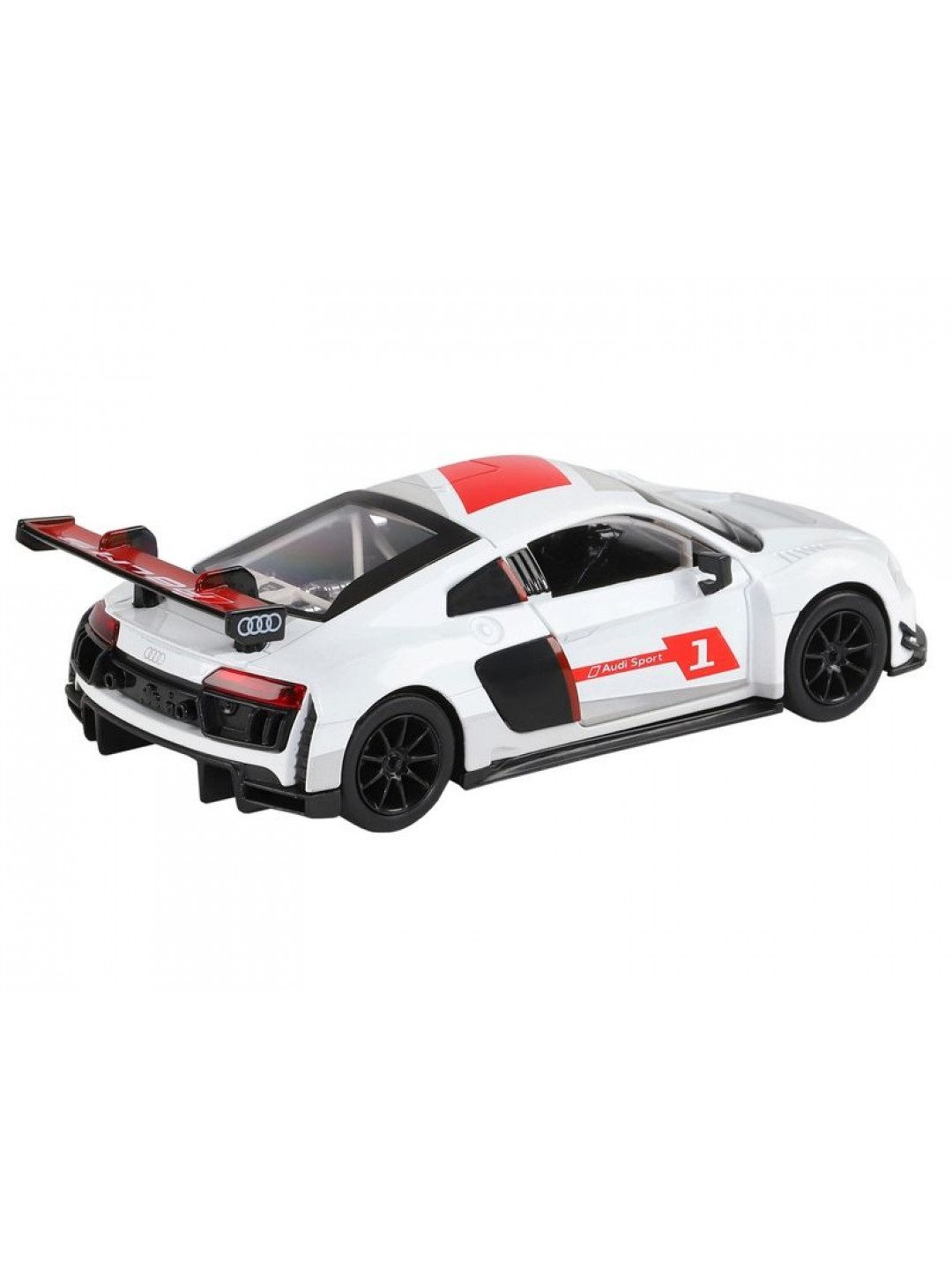Машина "АВТОПАНОРАМА" AUDI R8, белый перламутр, 1/32, свет, звук, инерция, в/к 17,5*13,5*9 см
