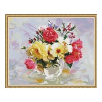 Алмазная мозаика с нанесенной рамкой 40х50 БУЗИН. РОЗЫ В КУВШИНЧИКЕ (36 цветов) Алмазная мозаика с нанесенной рамкой 40х50 БУЗИН. РОЗЫ В КУВШИНЧИКЕ (36 цветов)
