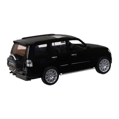 Машина "АВТОПАНОРАМА" Mitsubishi Pajero 4WD Tubro, черный, 1/33, свет, звук, в/к 17,5*13,5*9 см