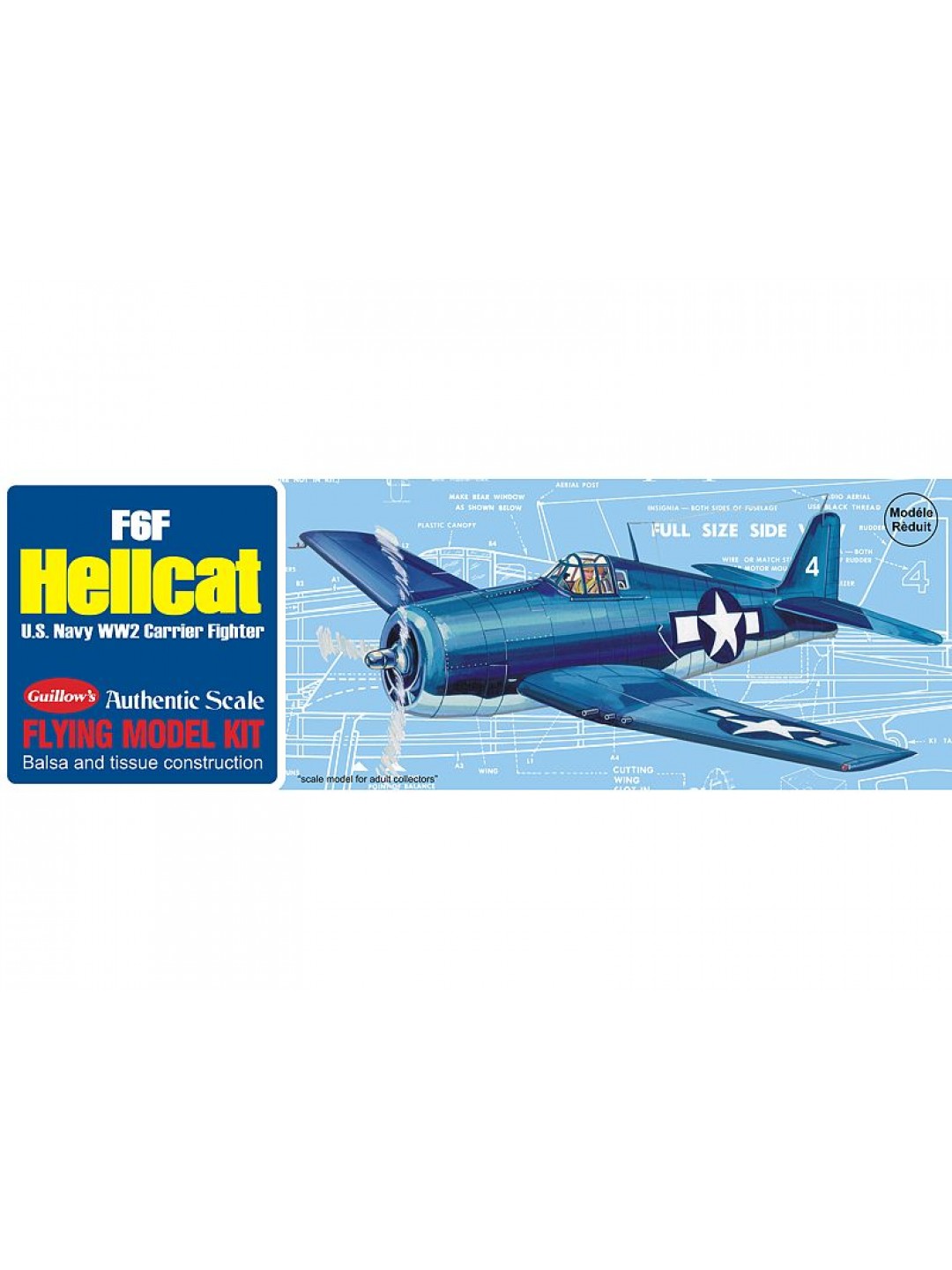 Сборная дер.модель.Самолет F6F Hellcat. Guillows 1:30