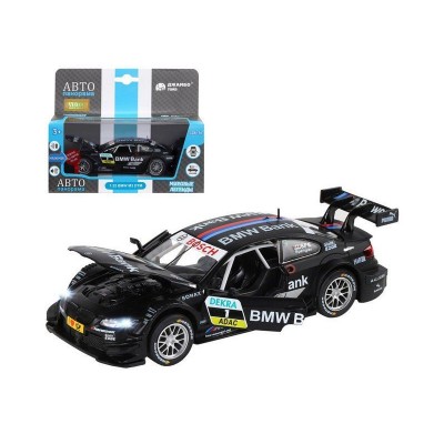 Машина "АВТОПАНОРАМА" BMW M3 DTM, черный, 1/32, свет, звук, инерция, в/к 17,5*13,5*9 см