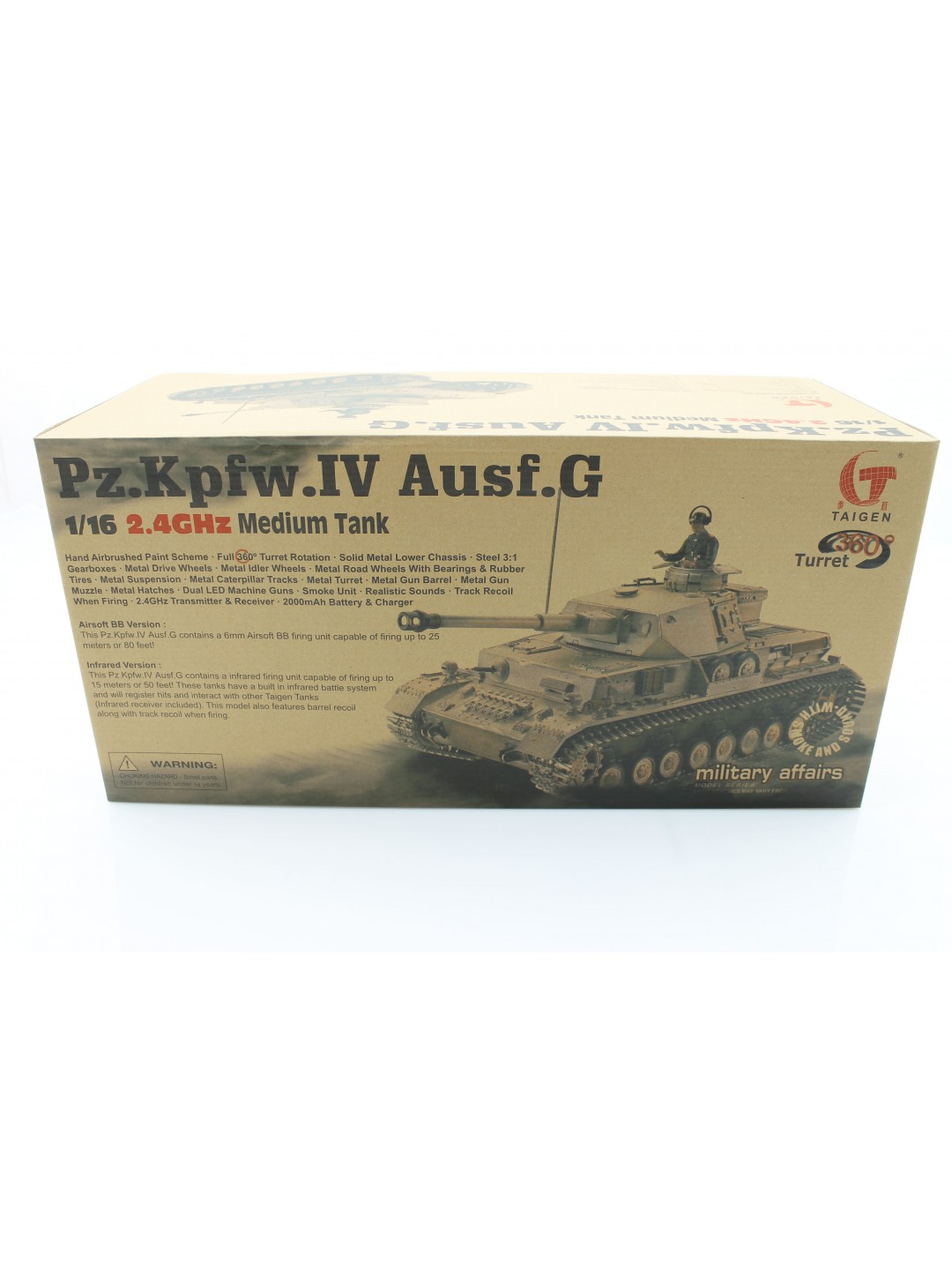 Р/У танк Taigen 1/16 Panzerkampfwagen IV Ausf.F2.Sd.Kfz (Германия) 2.4G, RTR, летний камуфляж