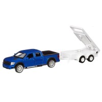 Машина "АВТОПАНОРАМА" Ford F-150 c прицепом с дорожными знаками, 1/43, инерция, в/к Машина "АВТОПАНОРАМА" Ford F-150 c прицепом с дорожными знаками, 1/43, инерция, в/к