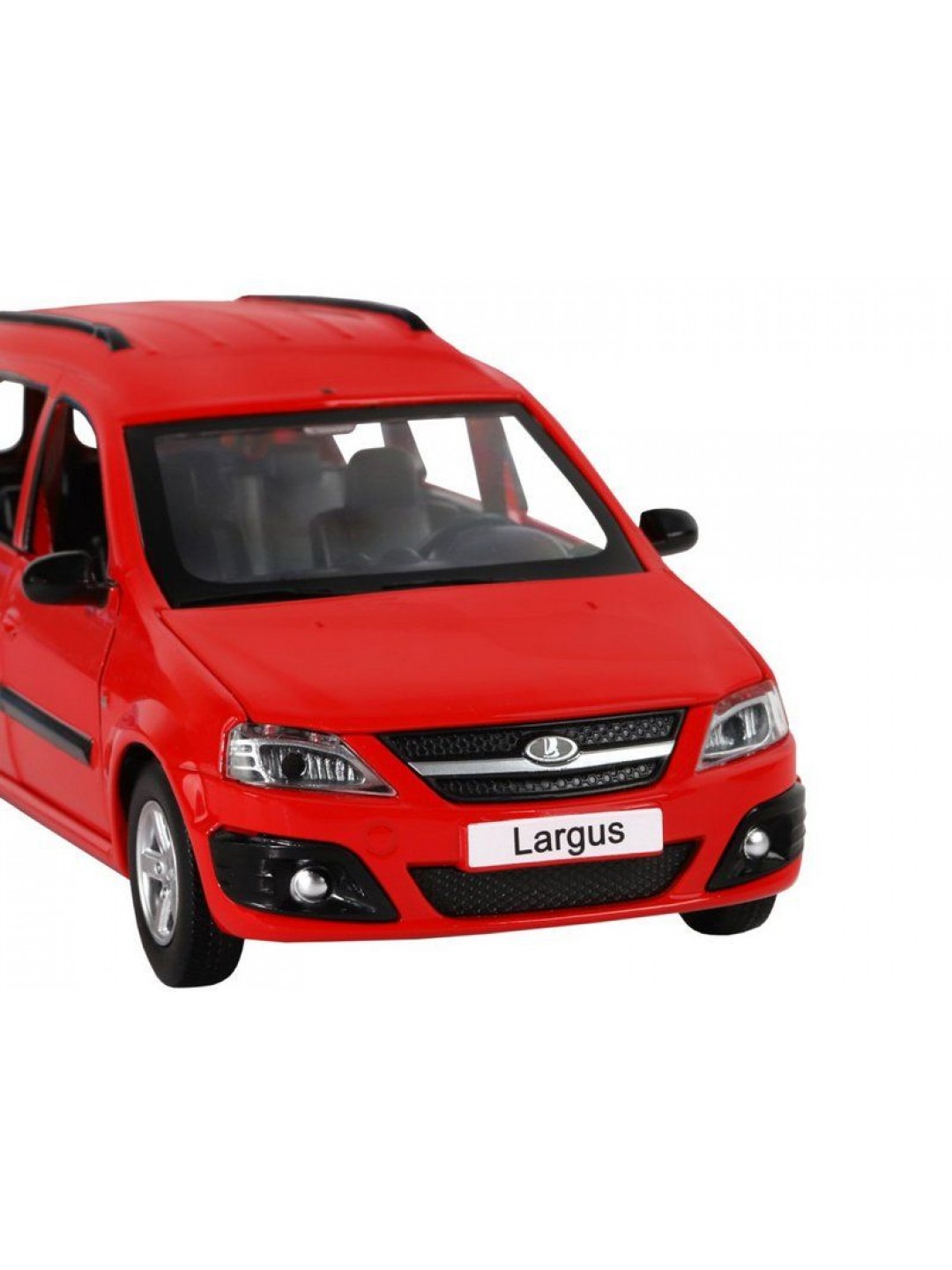 Машина "АВТОПАНОРАМА" LADA LARGUS, красный, 1/24, свет, звук, инерция, в/к 24,5*12,5*10,5 см