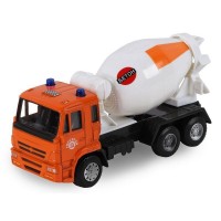 Машина "АВТОПАНОРАМА" "Бетономешалка", оранжевый, 1/54, инерция, в/к 16,5*6,4*9 Машина "АВТОПАНОРАМА" "Бетономешалка", оранжевый, 1/54, инерция, в/к 16,5*6,4*9