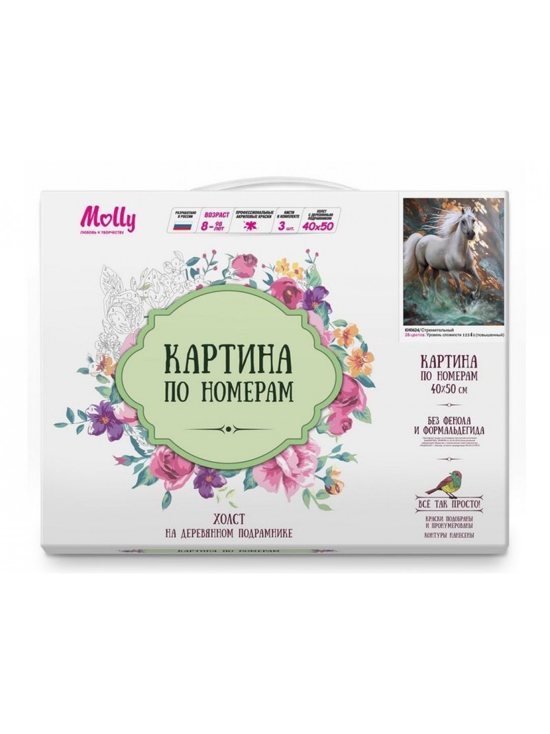Картина по номерам 40х50 Стремительный (28 цветов)