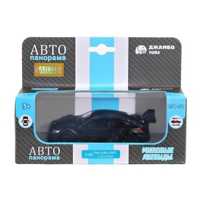 Машина "АВТОПАНОРАМА" Mercedes-AMG C 63 DTM, синий, 1/42, инерция, откр. двери, в/к 17,5*12,5*6,5