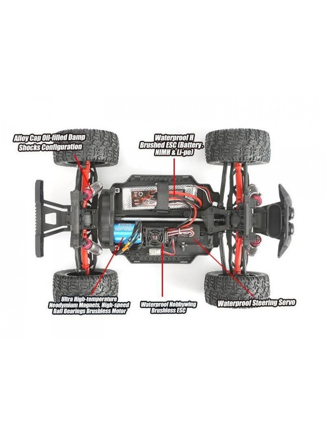 Радиоуправляемый монстр Remo Hobby MMAX Brushless (красный) 4WD 2.4G 1/10 RTR