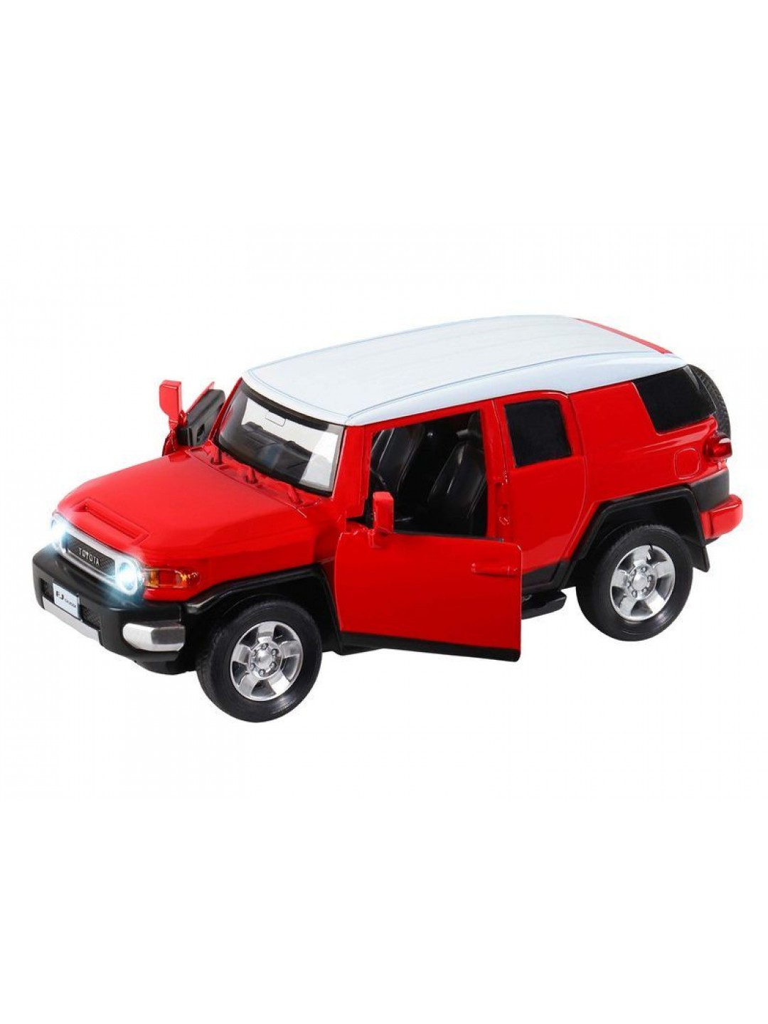 Машина "АВТОПАНОРАМА" Toyota FJ Cruiser, красный, 1/32, свет, звук, инерция, в/к 17,5*13,5*9 см