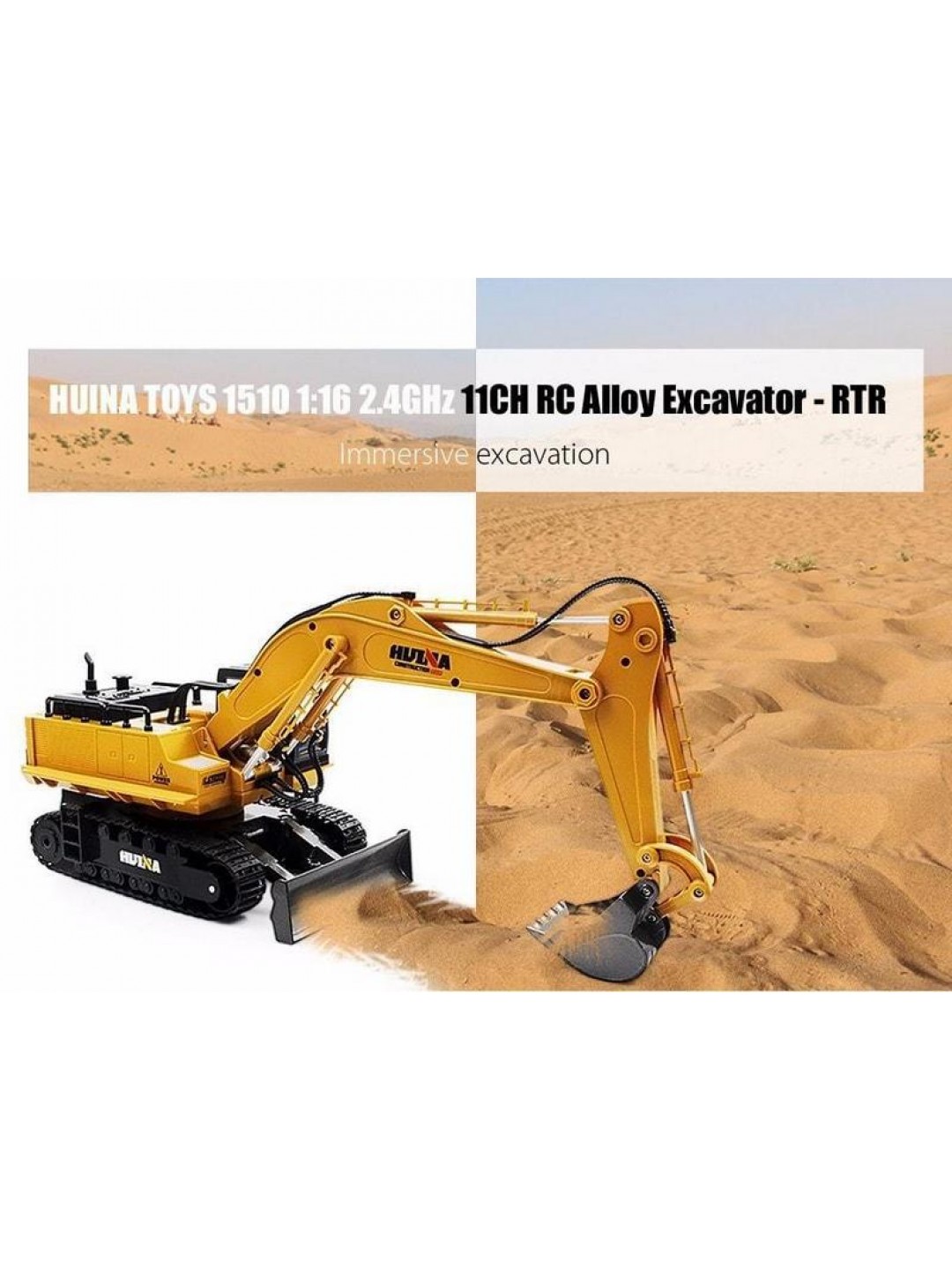 Радиоуправляемый экскаватор HUI NA TOYS 2.4G 11CH 1/16 RTR