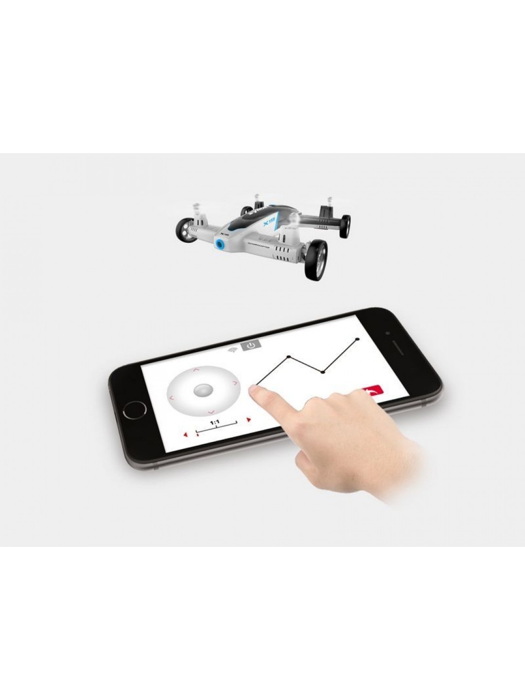Р/У квадрокоптер Syma X19W Летающая машина с FPV трансляцией Wi-Fi 6-AXIS 2.4G RTF