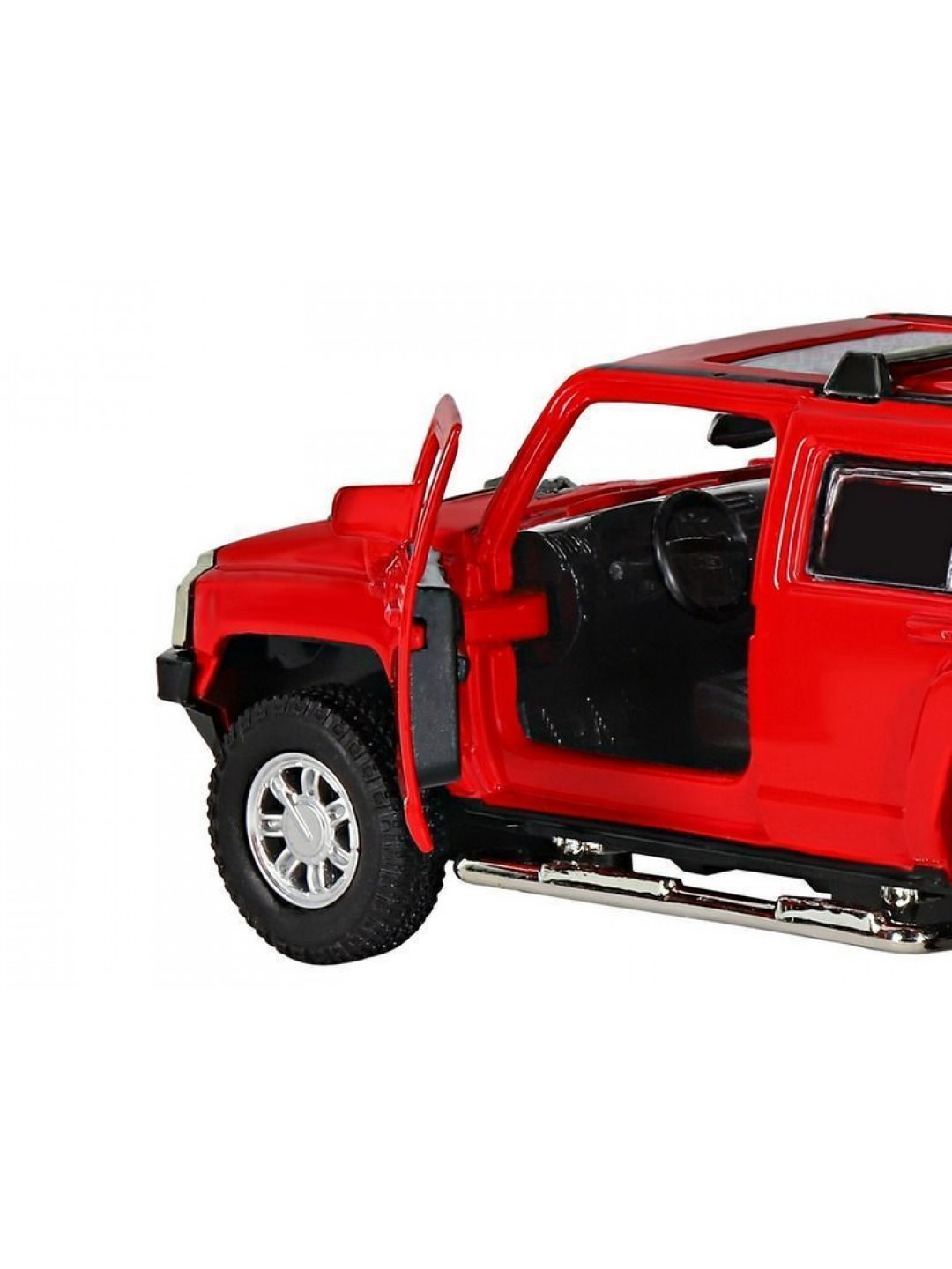 Машина "АВТОПАНОРАМА" Hummer H3, красный, 1/32, свет, звук, инерция, в/к 17,5*13,5*9 см