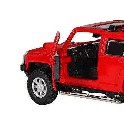 Машина "АВТОПАНОРАМА" Hummer H3, красный, 1/32, свет, звук, инерция, в/к 17,5*13,5*9 см