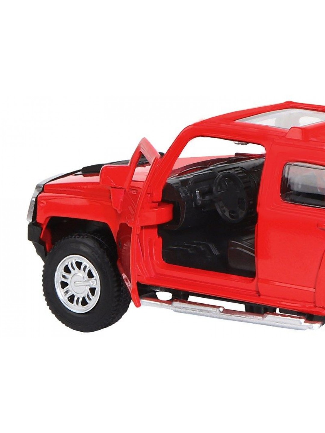 Машина "АВТОПАНОРАМА" Hummer H3, красный, 1/43, инерция, в/к 17,5*12,5*6,5 см