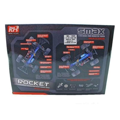 Радиоуправляемый монстр Remo Hobby SMAX Brushless (красный) 4WD 2.4G 1/16 RTR