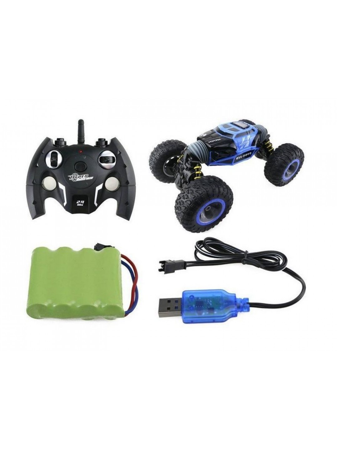 Радиоуправляемая машинка-перевертыш Hyper 2.4G 1/16 RTR (синяя) + Ni-Cd и З/У