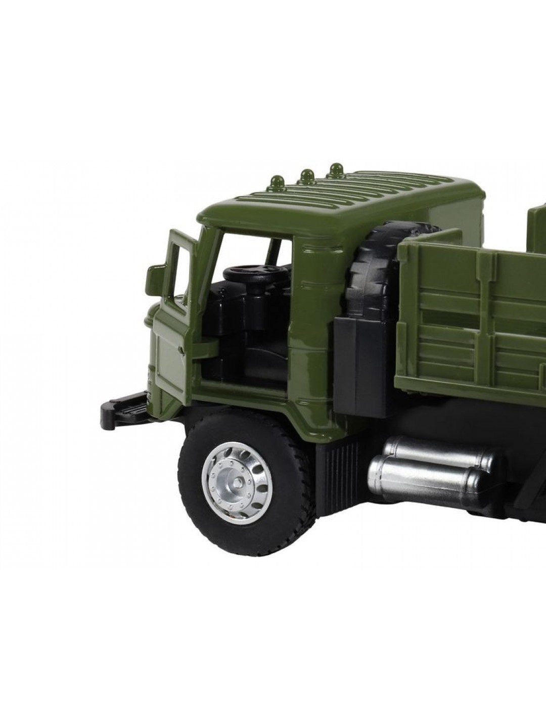 Машина "АВТОПАНОРАМА" "Грузовик", хаки, 1/32, свет, звук, инерция, в/к 24*8*10 см