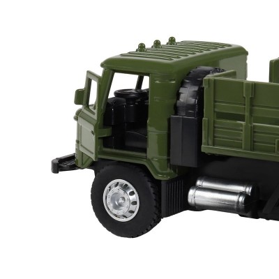 Машина "АВТОПАНОРАМА" "Грузовик", хаки, 1/32, свет, звук, инерция, в/к 24*8*10 см