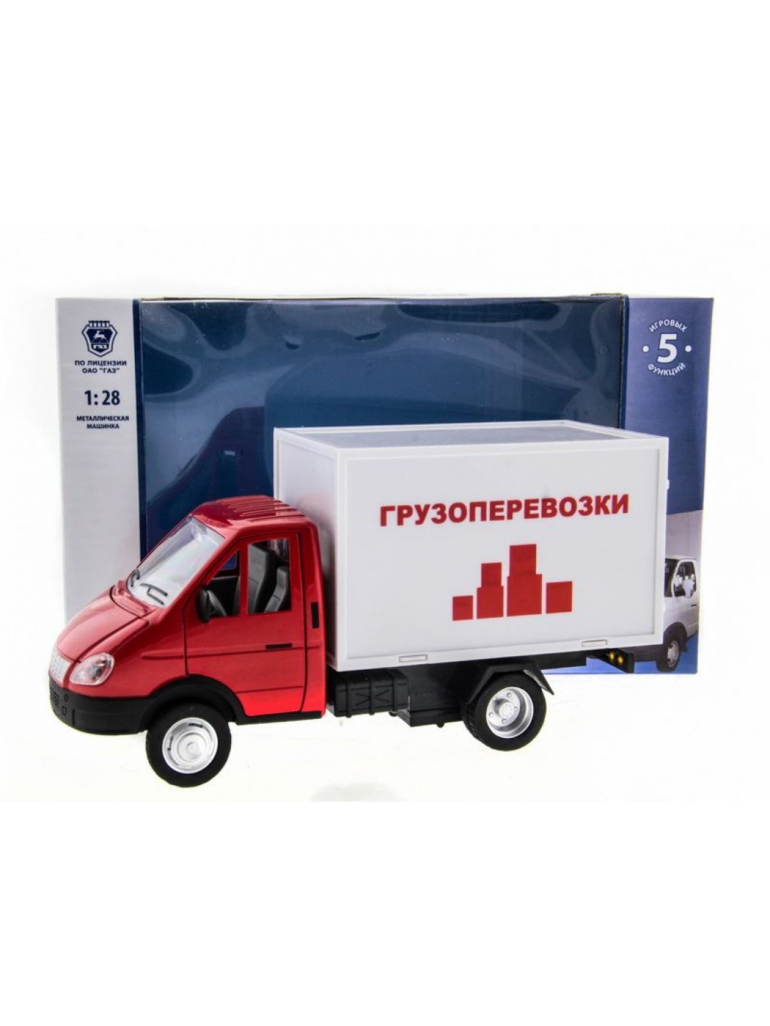 Машина "АВТОПАНОРАМА" "ГАЗель" (грузоперевозки) 1/28, в/к 24*14*12 см