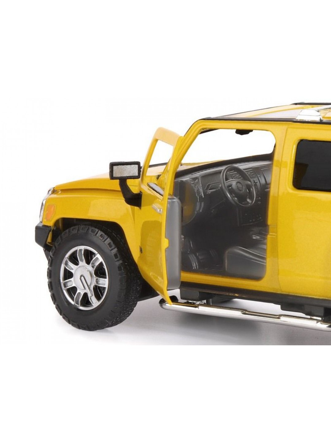 Машина "АВТОПАНОРАМА" Hummer H3, желтый, 1/24, свет, звук, в/к 24,5*12,5*10,5 см