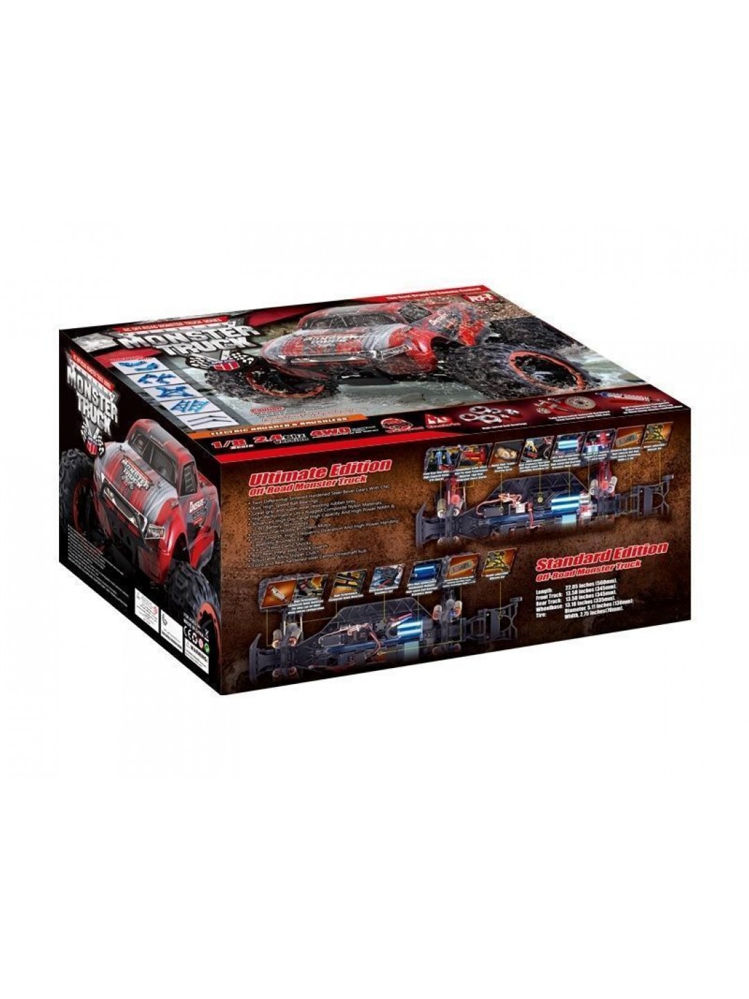 Радиоуправляемый монстр Remo Hobby Dinosaurs Master TWINS MOTOR (красный) 4WD 2.4G 1/8 RTR