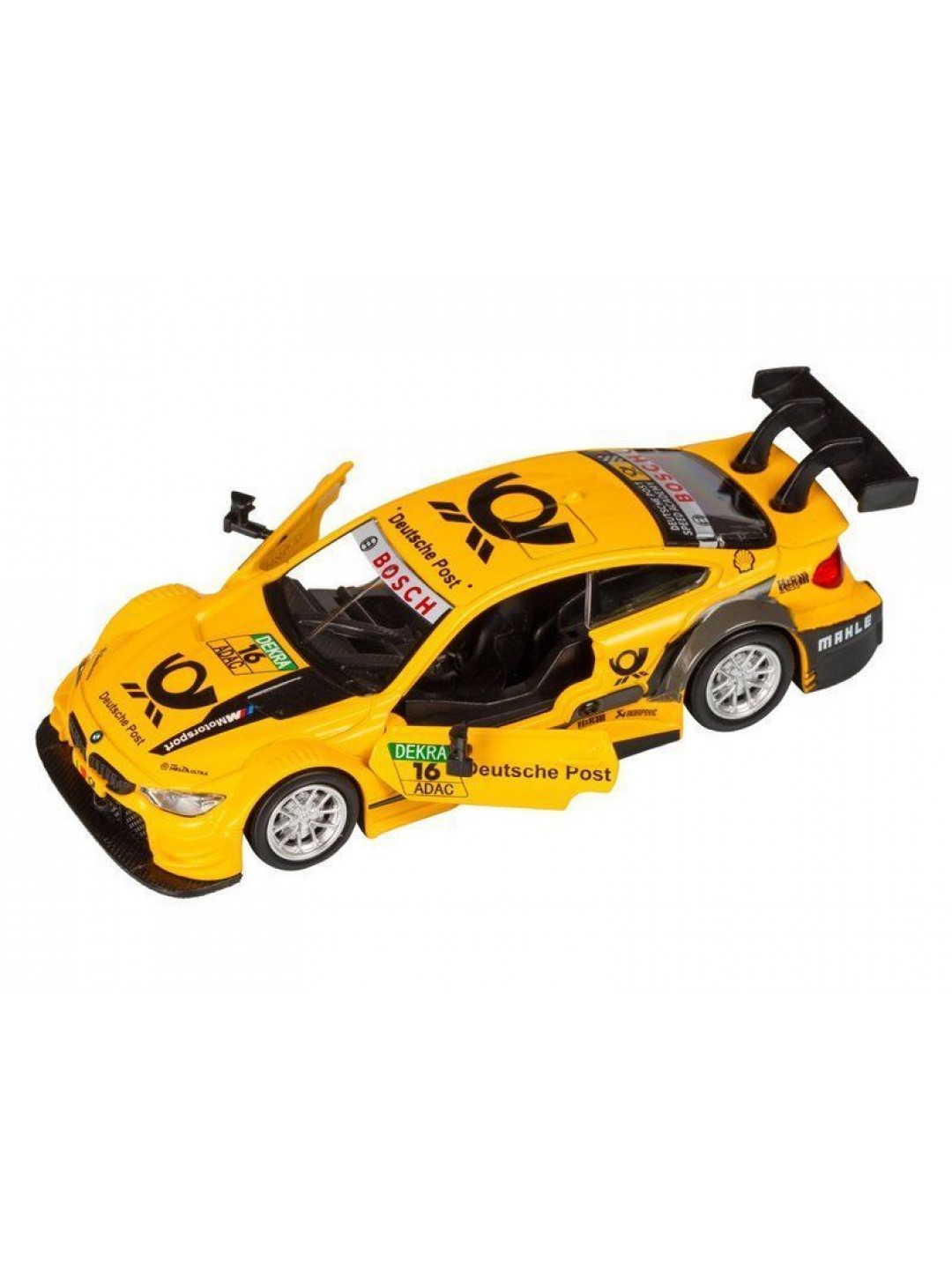 Машина "АВТОПАНОРАМА" BMW M3 DTM, желтый, 1/42, инерция, в/к 17,5*12,5*6,5 см