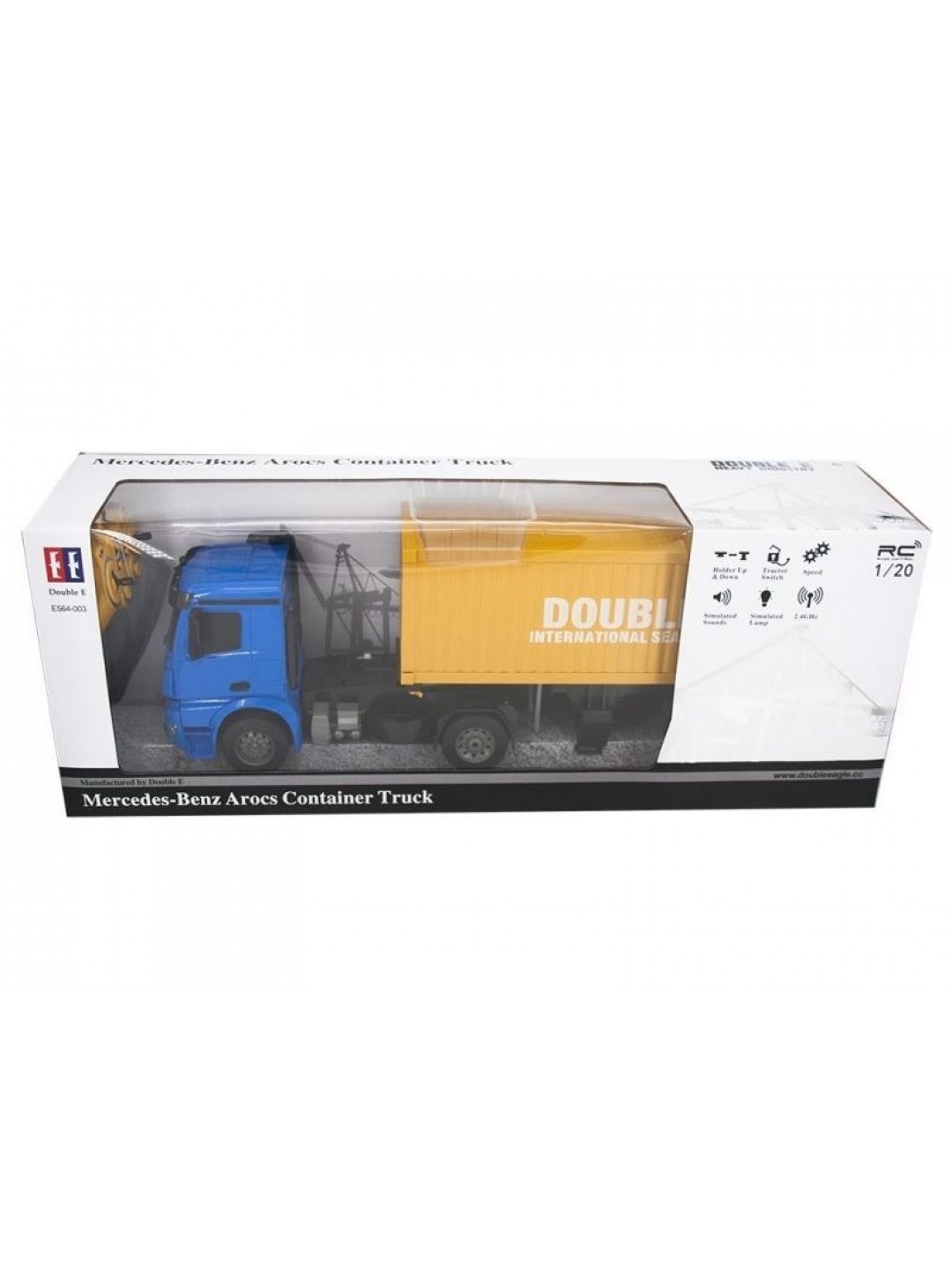 Радиоуправляемый контейнеровоз Double Eagle Mercedes-Benz Arocs 1:20 2.4G