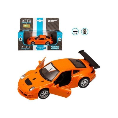 Машина "АВТОПАНОРАМА" Porsche 911 GT3 RSR, оранжевый, 1/39, инерция, в/к 17,5*12,5*6,5 см