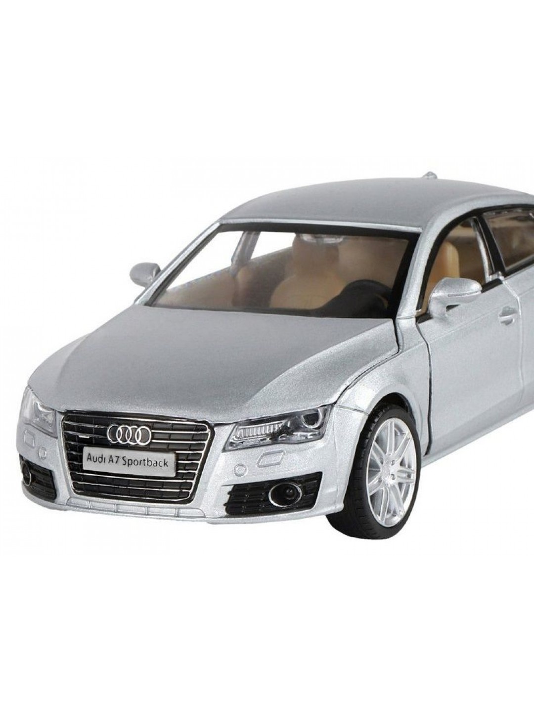 Машина "АВТОПАНОРАМА" Audi A7, серебряный, 1/32, свет, звук, инерция, в/к 17,5*13,5*9 см