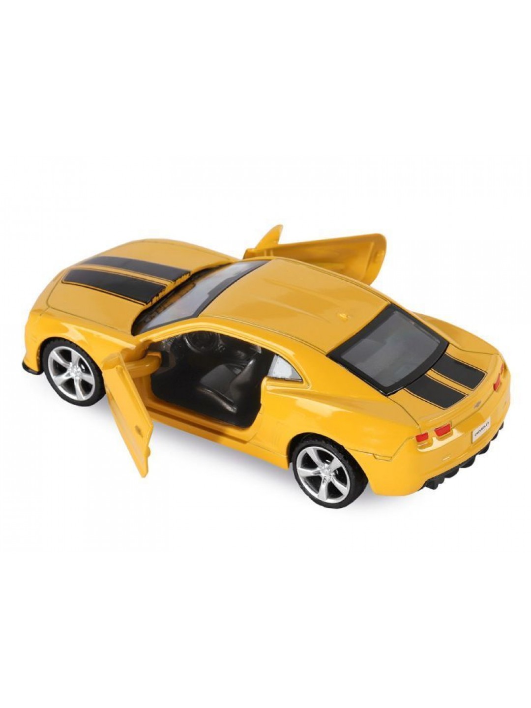 Машина "АВТОПАНОРАМА" Chevrolet Camaro SS, желтый, 1/43, инерция, откр. двери, в/к 17,5*12,5*6,5 см