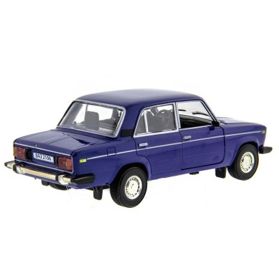 Машина "АВТОПАНОРАМА" ВАЗ 2106 синяя ,1/22, инерция, Pull Bаck механизм, в/к 10*12*22 cм